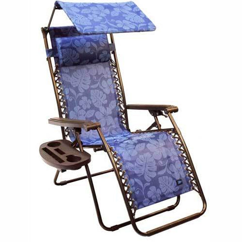 Bliss Gravity Free Recliner w/Shade & Cup Tray, Blue Floral