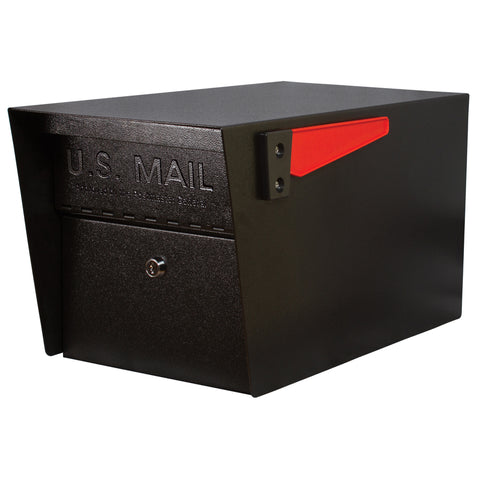 Mail Boss Mail Manager 10.75-in W x 11.25-in H Metal Black Lockable Post Mount Mailbox