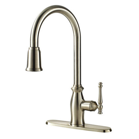 Ultra Faucets 1 Handle Kitchen Faucet W/Pull-Down Spray, SS, 16-13/16"H UF13403 SS, 16-13/16"H