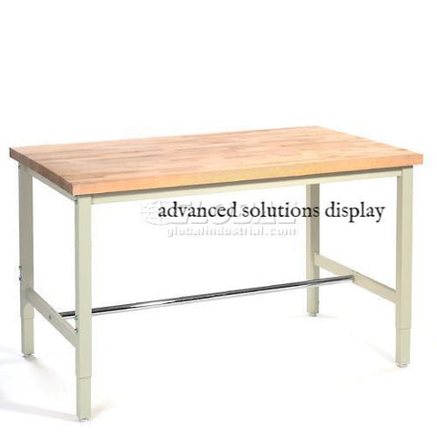60"W x 30"D Production Workbench - Maple Butcher Block Safety Edge - Tan