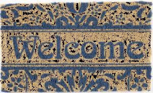 Damask Welcome Handwoven Coconut Fiber Doormat