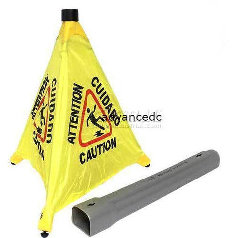 Impact® Pop Up Safety Cone 20" Yellow/Black, Multi-Lingual - 9183 - Pkg Qty 4