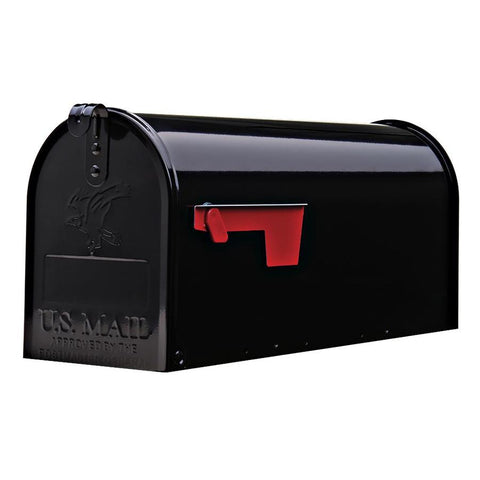 Gibraltar Industries Elite 6.9-in W x 8.9-in H Metal Black Post Mount Mailbox