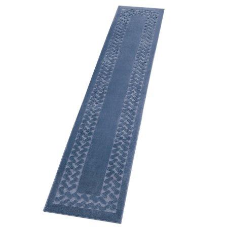 Herringbone Extra Long Carpet Rug Runner, 22" X 90", Blue