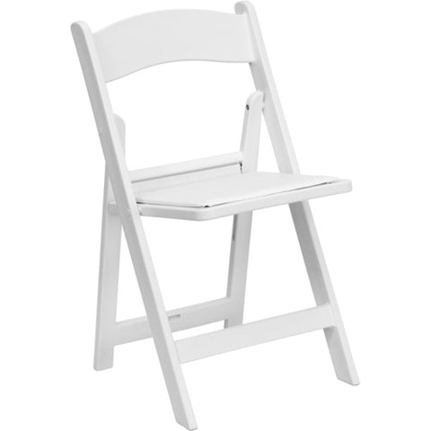 Flash Furniture White Folding Chair, 17.5''W x 18''D x 30.75''H