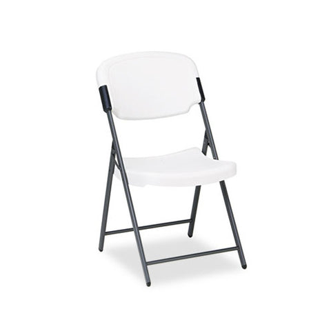 Iceberg Rough N Ready Series Resin Folding Chair, Steel Frame, Platinum