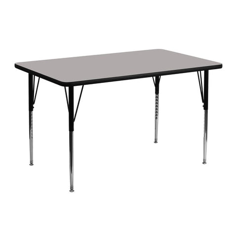 Gray   Flash Furniture Activity Table, 24''W x 48''D x 21.25'' - 30.25''H