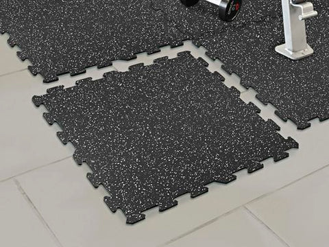 Rubber Gym Tiles - 24 x 24", Gray