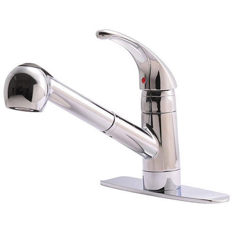 Ultra Faucets 1 Handle Kitchen Faucet W/Pull-Out Spray, UF12003 SS, 9"H