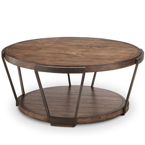 Industrial Bourbon Coffee Table with Casters