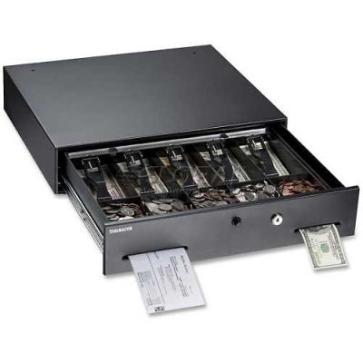 MMF SteelMaster Touch-Button Cash Drawer 225106001, 17.8"W x 15.8"H x 3.8"H, Black, Gray