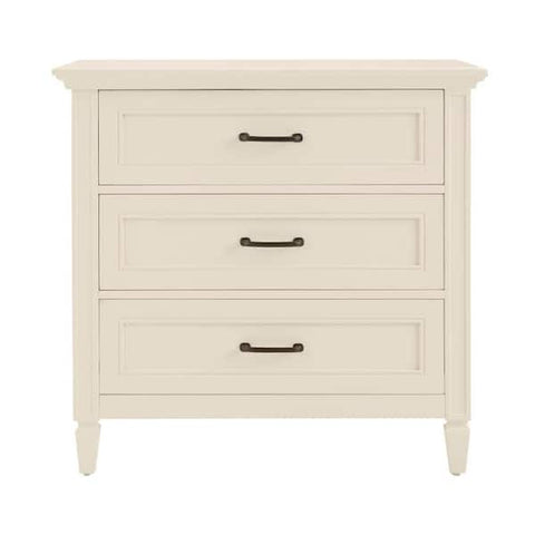 Bonawick Ivory 3-Drawer Nightstand (30 in. H x 32 in. W x 19 in. D)