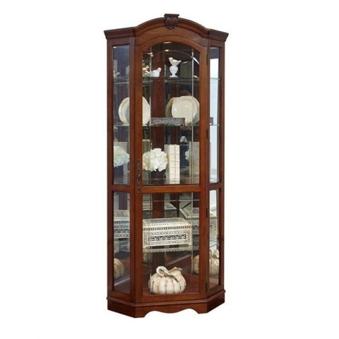 Pulaski Curios Corner Cabinet in Medallion Cherry