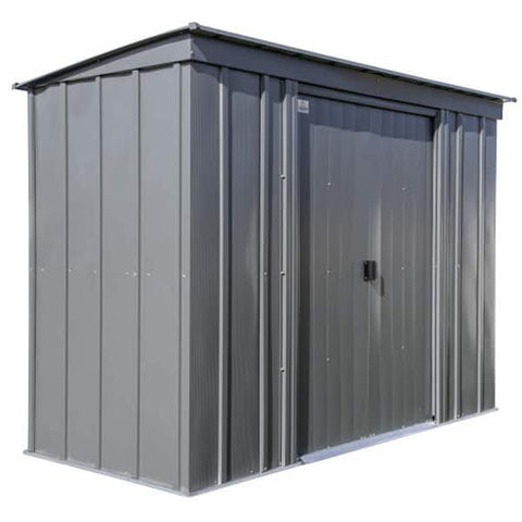 Classic 8 ft. W x 4 ft. D Charcoal Metal Shed 28 sq. ft. grey