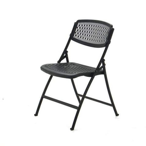 Black Plastic Seat Outdoor Safe Folding Chair (Set of 4)