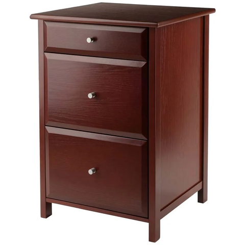 3 Drawer File Cabinet in Walnut