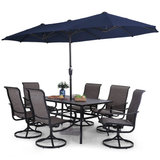 8 PCS Patio Dining Set with 13ft Patio Umbrella