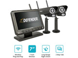 Non Wi-Fi. Plug-In. Security Camera System with 7" Display Monitor