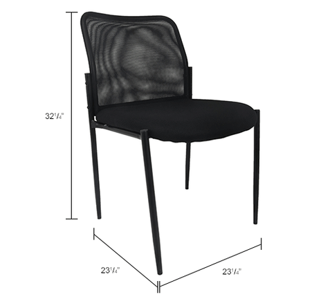 Interion® Mesh Back Guest Chair - Black