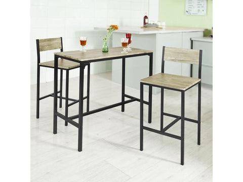 Haotian Bar Table and 2 Stools Furniture Dining Set, 3 Piece Dining Set
