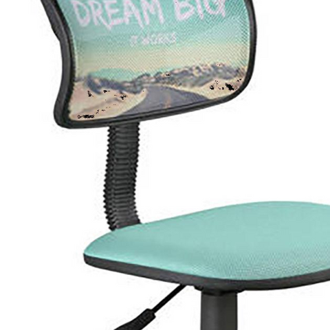 Swivel Rolling Mesh Office Chair  Turquoise