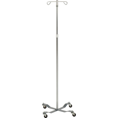 13033 Economy Removable Top IV Pole, Chrome Plated Steel, 2 Hook, 40"- 82" Height