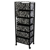 Metal Shelf with 6 Drawers with Zebra Print