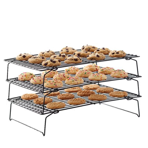 3 Tier Cooling Racks for Baking Cookie, 16" x 10" Stackable Stainless Steel