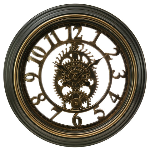 KG Industrial Gears Wall Clock Bronze Bronze Plastic