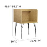 Stand-Alone Study Carrel with Height Adjustable Legs