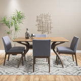 Caruso Mid-Century Modern 5 Piece Dining Set