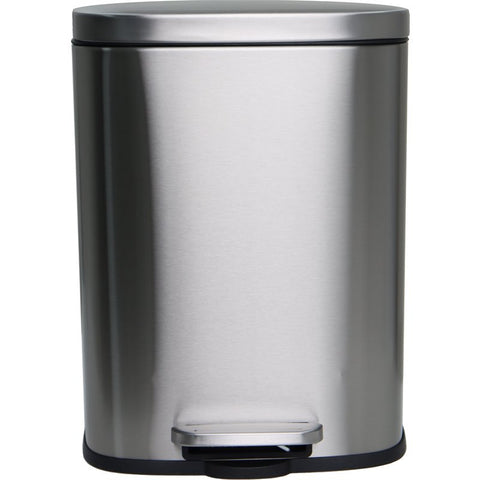 Totti 1.3 Gallon Rectangular Soft Closing Lid Metal Trash Can in Stainless Steel