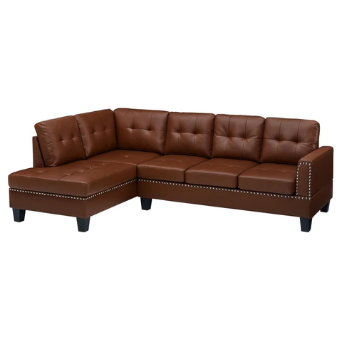 Eddard 98" Wide Faux Leather Left Hand Facing Corner Sectional