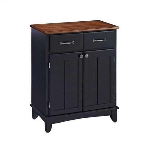 Black Buffet Server with Cherry Wood Top