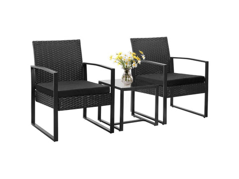 Homall Balcony Furniture Patio Chairs Set of 2 with Table