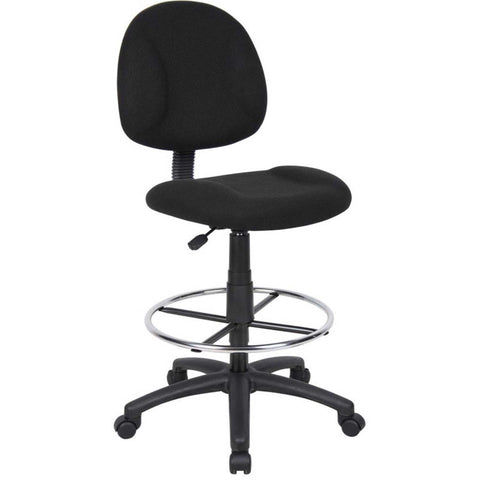 Interion® Drafting Stool - Fabric - Black