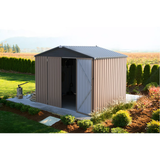 Outdoor Metal Storage Shed with Lockable Door for Backyard