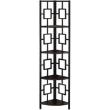 4 Shelf Modern Metal Corner Etagere Bookcase