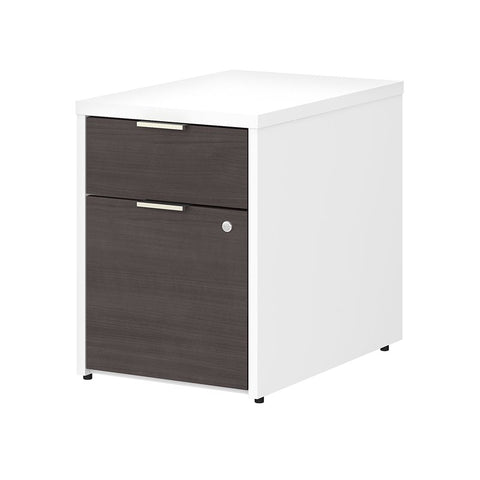 2 Drawer File Cabinet in White and Storm Gray - Engineered Wood