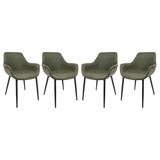 Markley Leather Dining Armchair Metal Legs Set of 4