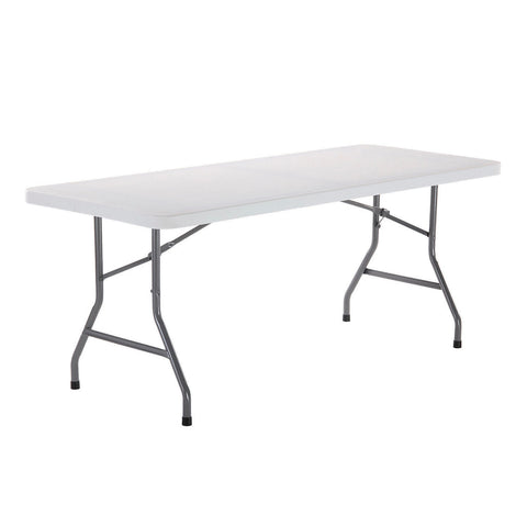 Plastic Folding Table, 30" x 72", White