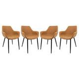 Markley Leather Dining Armchair Metal Legs Set of 4