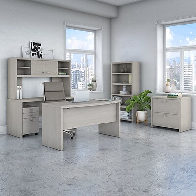 Office by kathy ireland® Echo 60W Credenza Desk, Gray Sand