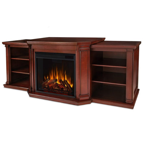 Entertainment Center Electric Fireplace Dark Mahogany