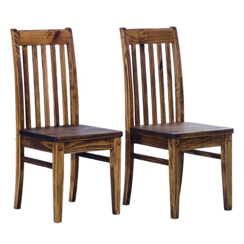 TableChamp Solid Brazilian Pinewood Classic Chairs, Set of 2, Oak Antique