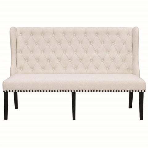 Mapleton Dining Settee in Beige and Cappuccino