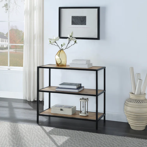 Kee 30" H x 32" W Steel Etagere Bookcase