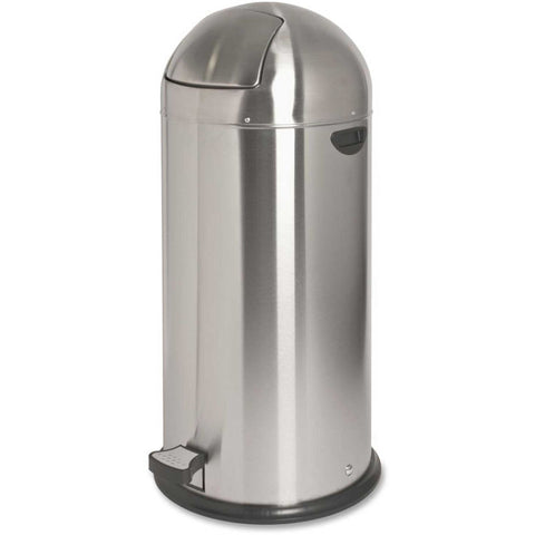 Genuine Joe Round-Top Pedal Receptacle Bin 13-1/2 Gal. Stainless Steel - GJO58888