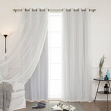 Aurora Home Mix & Match Blackout Tulle Lace Bronze Grommet 4 Piece Curtain Panel Set - 52"W x 84"L