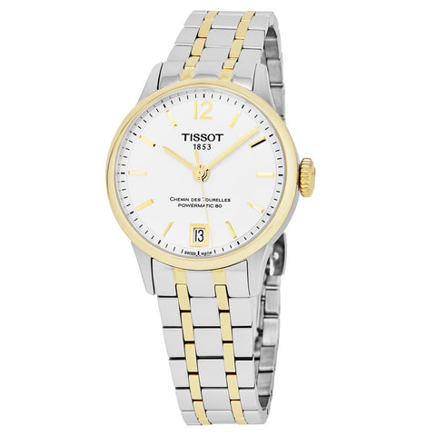 Tissot Women's T099.207.22.037.00 'Chemin Des Tourelle' Silver Dial Two Tone Stainless Steel Swiss Automatic Watch